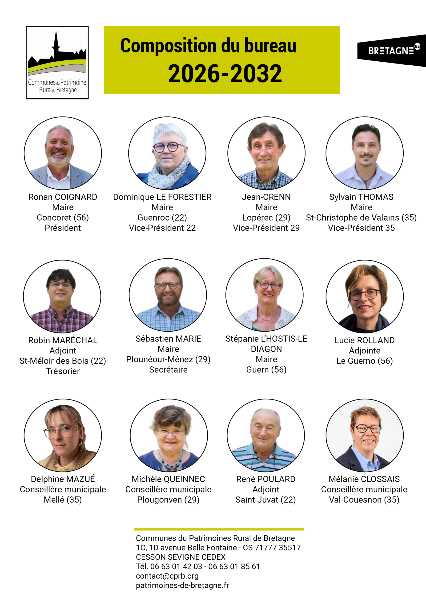 Composition du bureau 2026